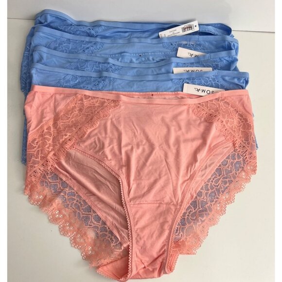 Soma Other - Soma Embraceable Lace High Leg Briefs Panties Size XXL Blue Peach NWT